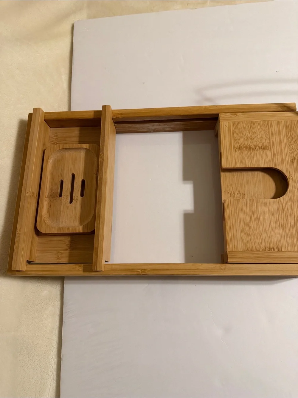 Royal Craft Wood Premium Foldable Bath Tray Caddy- Natural Wood NWOT